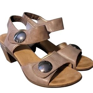 RIEKER Katie Leather Wedge Sandals Size 37 US‎ 6-6.5